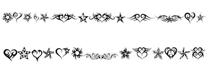 Hearts and Stars Font LOWERCASE