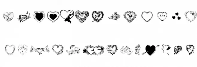 Hearts by Darrian 字体 大写