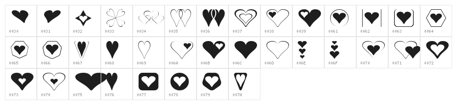 Hearts for 3D FX Character Map