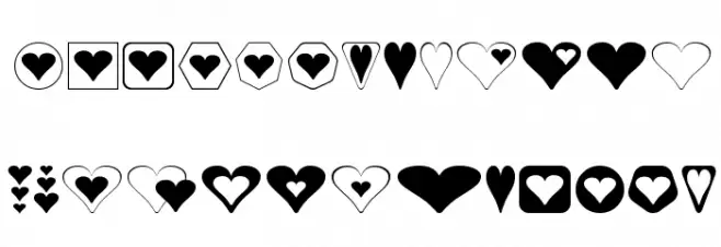 Hearts for 3D FX Font LOWERCASE