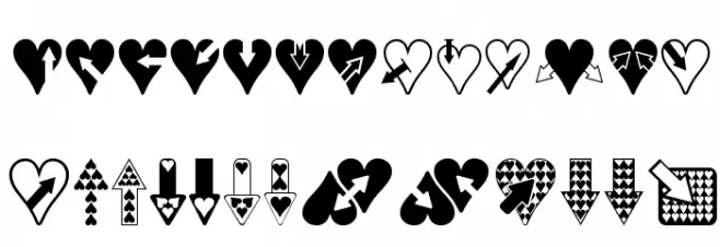 Hearts n Arrows 字体 大写