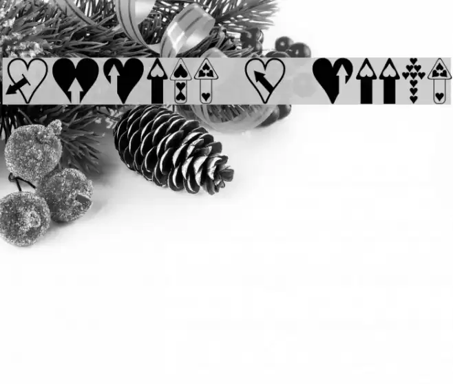 Hearts n Arrows Schriftart examples