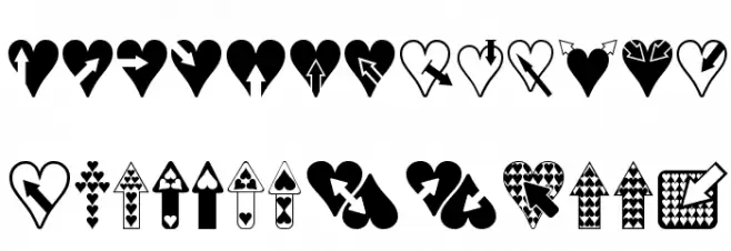 Hearts n Arrows Font LOWERCASE
