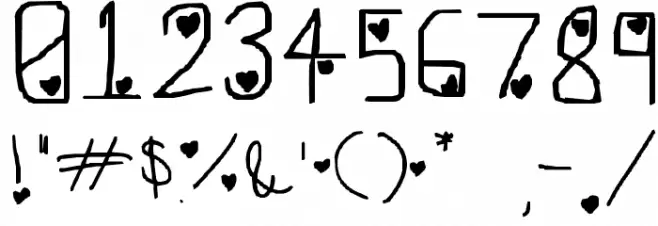 Hearts with Everything Font OTHER CHARS