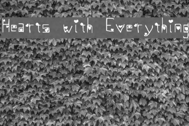 Hearts with Everything Font examples