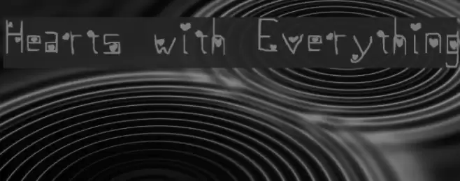 Hearts with Everything Font examples