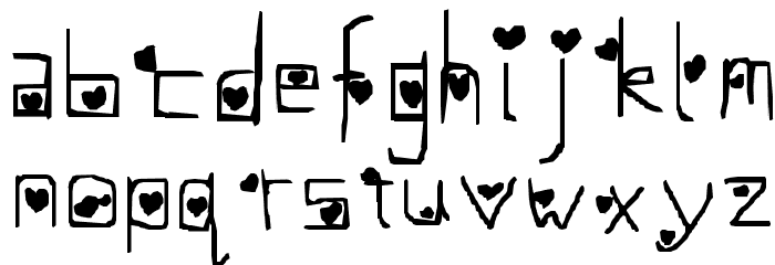 Hearts with Everything Font LOWERCASE