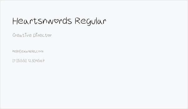 Heartsnwords Regular Business Card