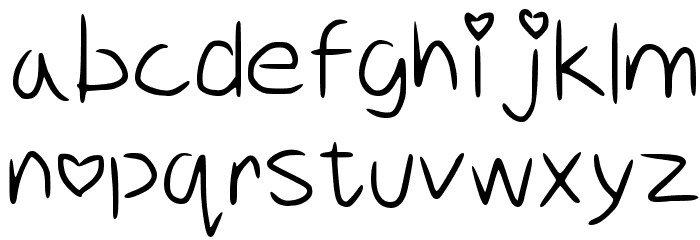 Heartsnwords Regular 字体 小写