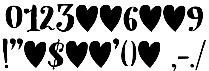 Heartsome DEMO Regular Font OTHER CHARS