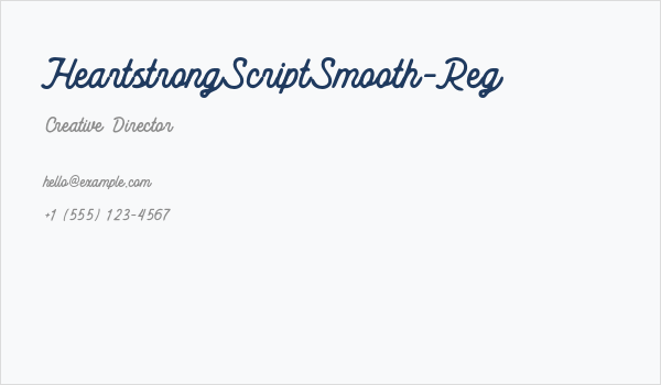 HeartstrongScriptSmooth-Reg Business Card