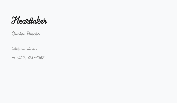 Hearttaker Business Card