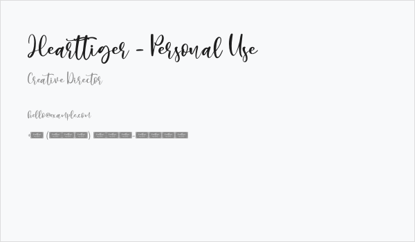 Hearttiger - Personal Use Business Card