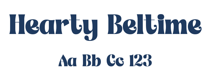 Hearty Beltime Font Preview