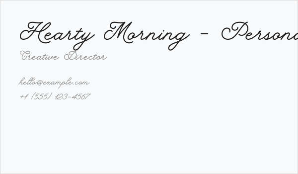 Hearty Morning - Personal Use Business Card