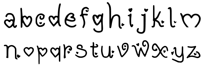 Heartz Regular Font LOWERCASE