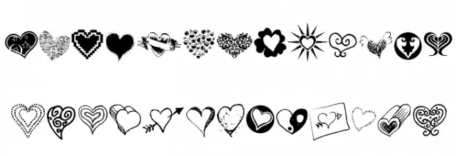 Heartz फ़ॉन्ट अपरकेस