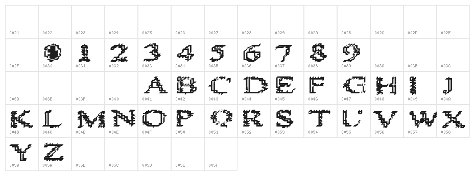 Heat Sinks 486 Character Map