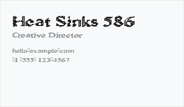 Heat Sinks 586 Business Card