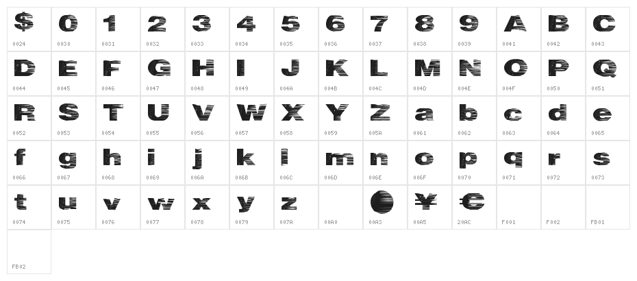 HeatWave Character Map