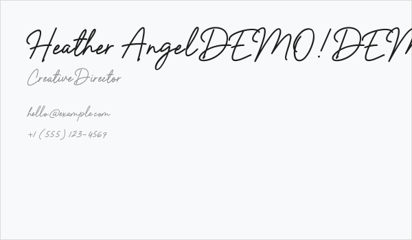 Heather Angel DEMO! DEMO! Business Card