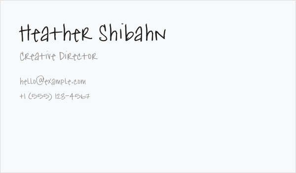 Heather Shibahn Business Card
