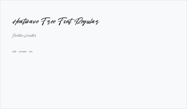 Heatwave Free Font Regular Business Card