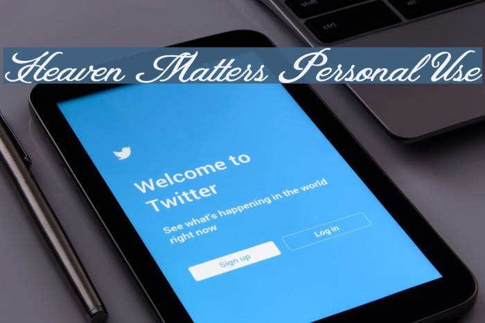 Heaven Matters Personal Use Font examples