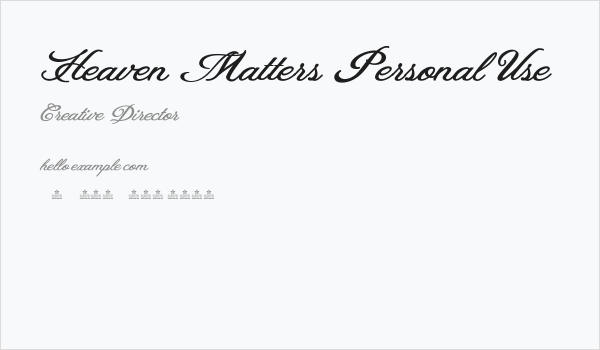 Heaven Matters Personal Use Business Card