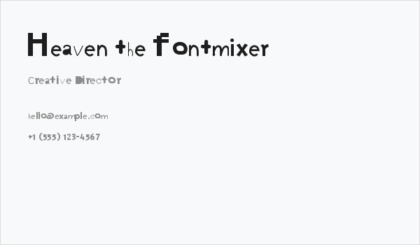 Heaven the fontmixer Business Card