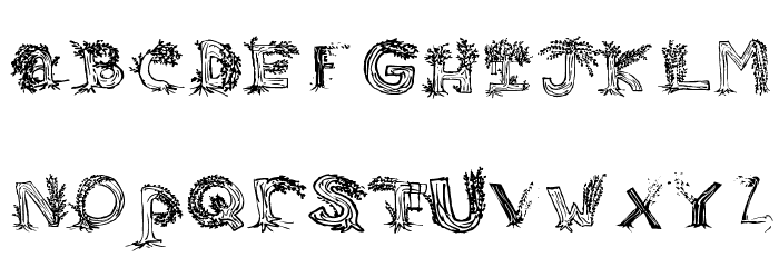 Heavenly Rooted Font LOWERCASE