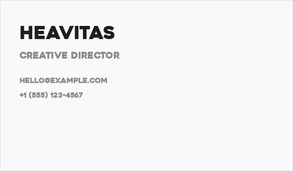 Heavitas Business Card