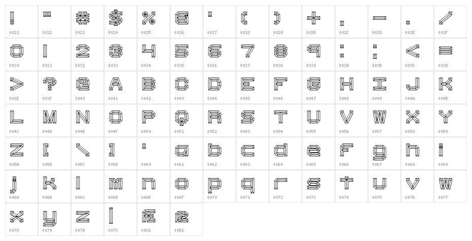 Heavy Bevel [BRK] Character Map