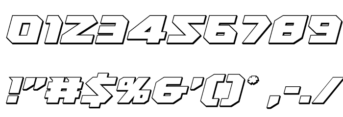 Heavy Copper 3D Italic Font OTHER CHARS