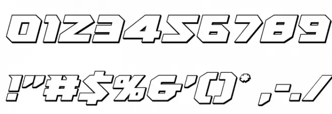 Heavy Copper 3D Italic Font OTHER CHARS