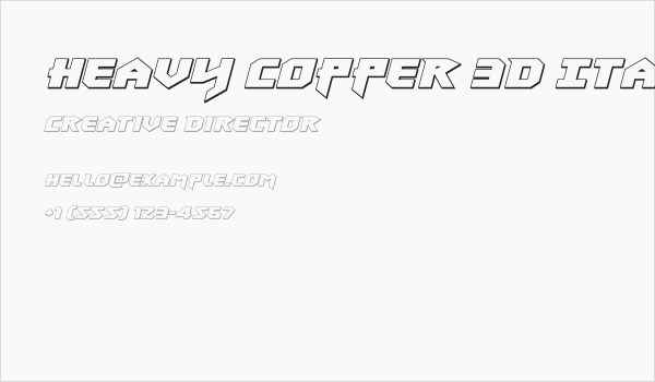 Heavy Copper 3D Italic Business Card