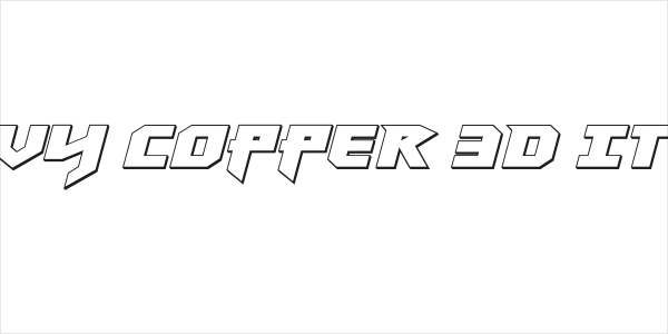 Heavy Copper 3D Italic Logo