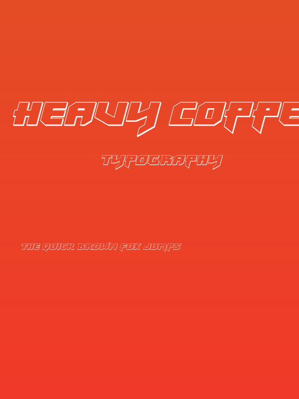 Heavy Copper 3D Italic Poster