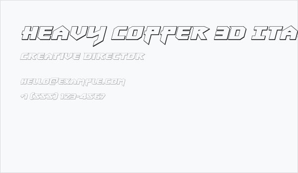 Heavy Copper 3D Italic Business Card