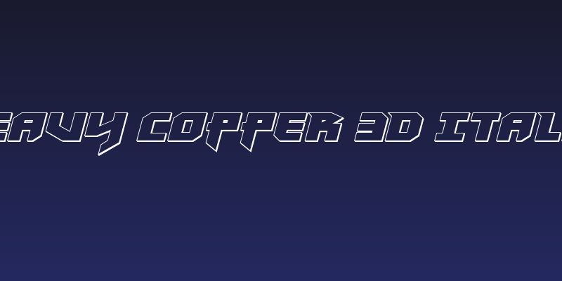 Heavy Copper 3D Italic Social Header