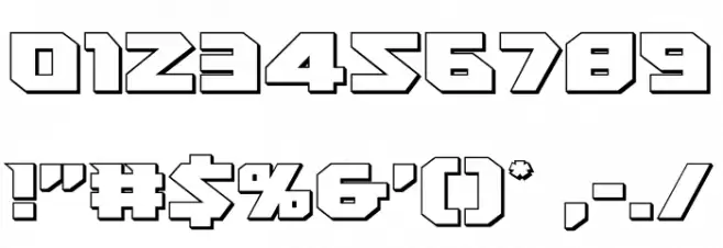 Heavy Copper 3D Font OTHER CHARS