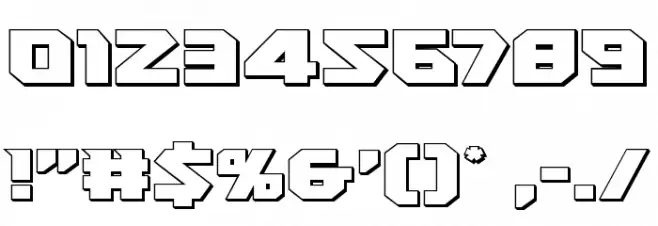 Heavy Copper 3D Font OTHER CHARS