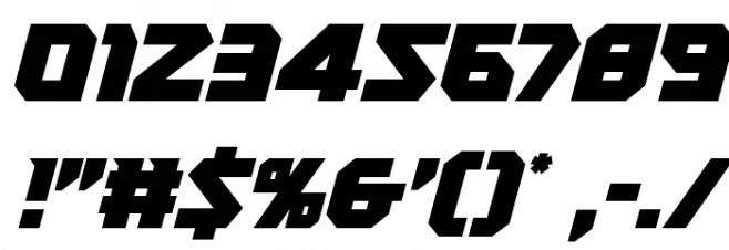 Heavy Copper Condensed Italic Font OTHER CHARS