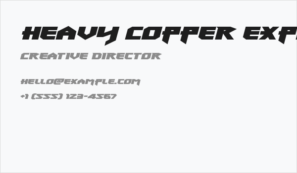 Heavy Copper Expanded Italic Business Card