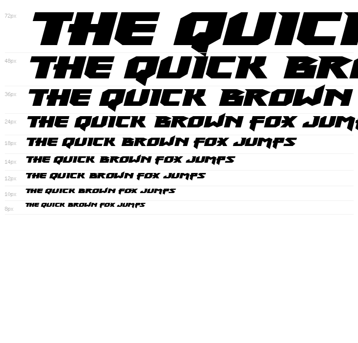 Heavy Copper Expanded Italic Waterfall