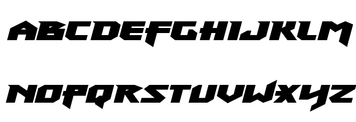 Heavy Copper Expanded Italic Font LOWERCASE