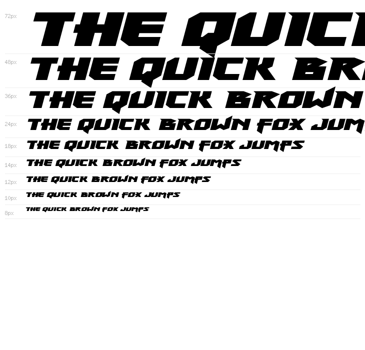 Heavy Copper Expanded Italic Waterfall