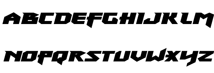 Heavy Copper Expanded Italic Font LOWERCASE