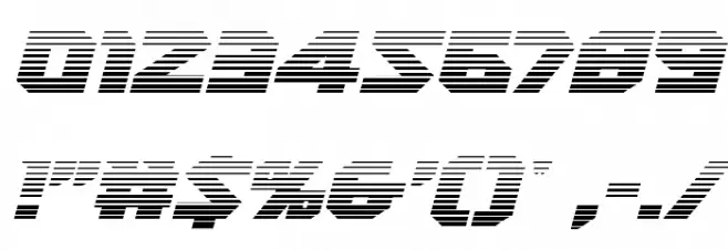 Heavy Copper Gradient Italic Font OTHER CHARS