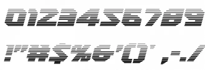 Heavy Copper Gradient Italic Font OTHER CHARS